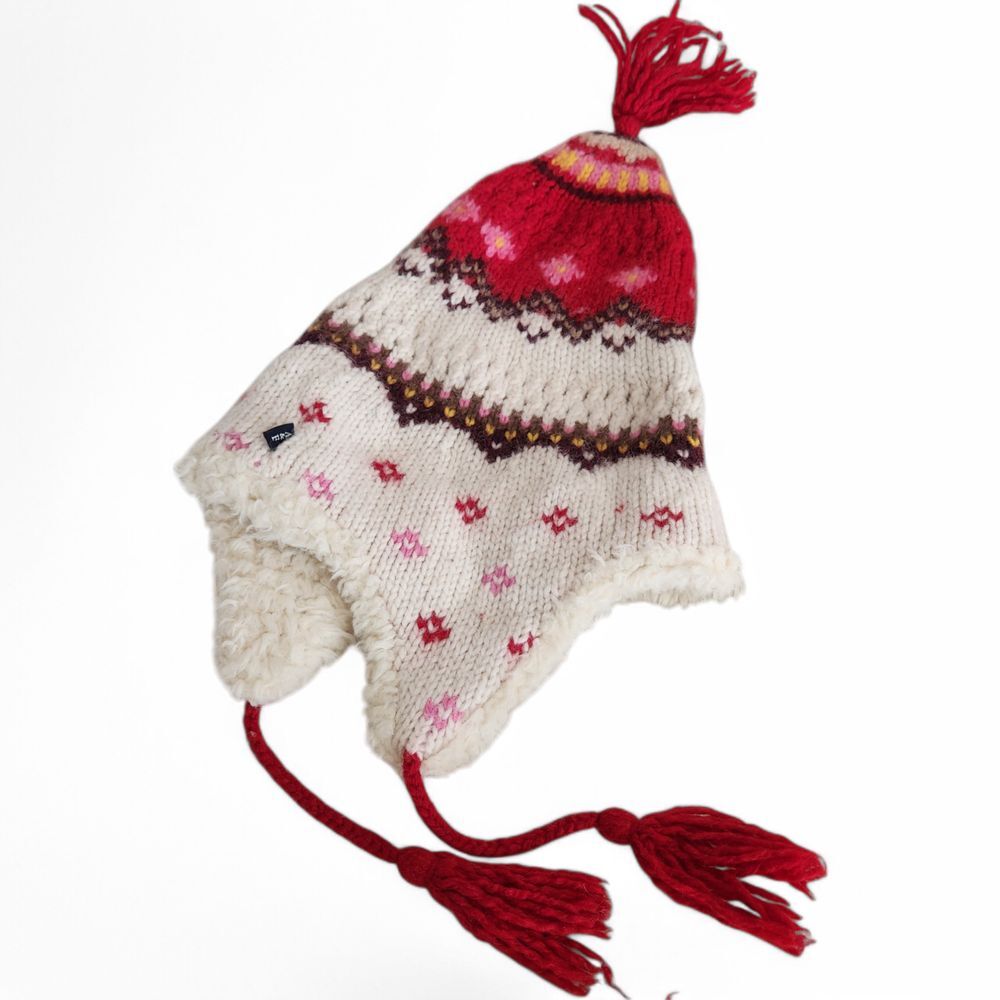 Abercrombie Fitch Knit Hat Faux Fur Earflap Trapper Winter Womens O/S Warm